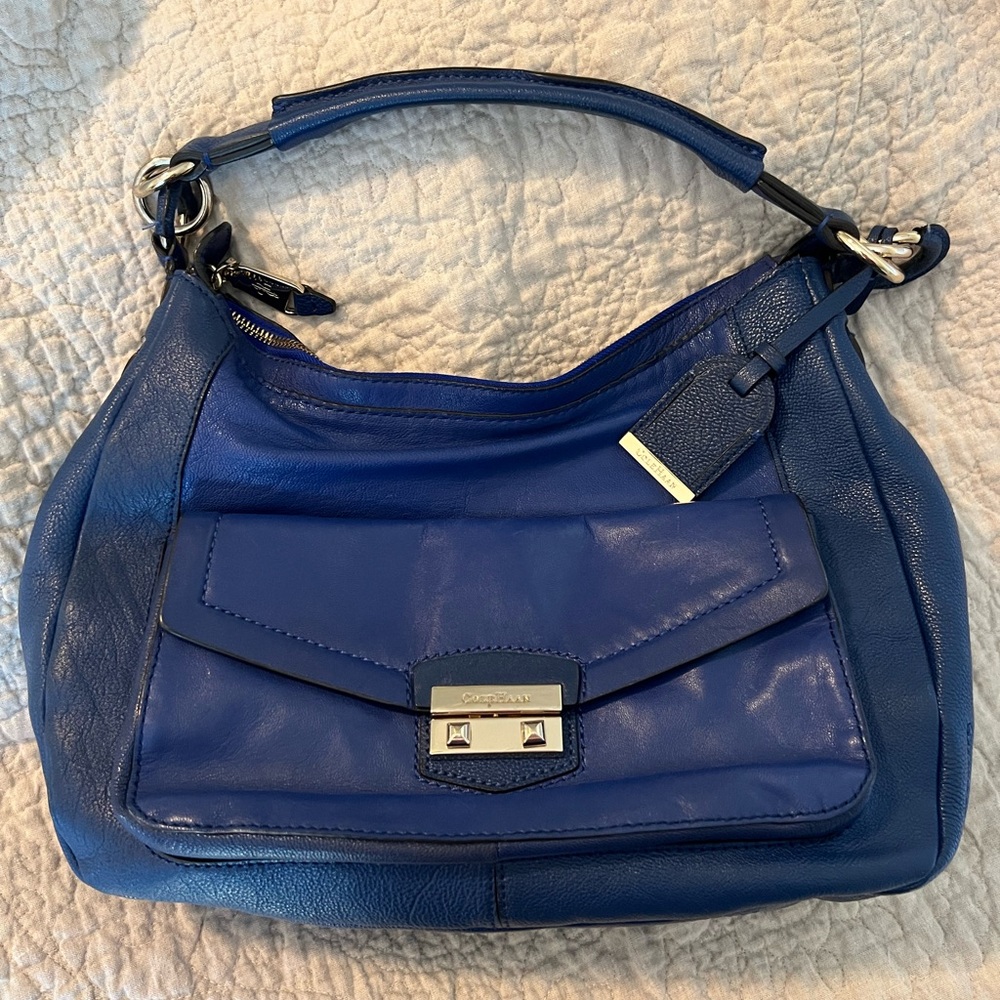 Cole Haan “Zoe” Cobalt blue hobo.  Dust bag & EUC included